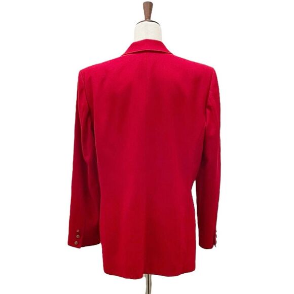 Vintage Pendleton Cherry Red Wool Blazer Womens Size 14 Oversized Preppy Classic - Picture 3 of 16